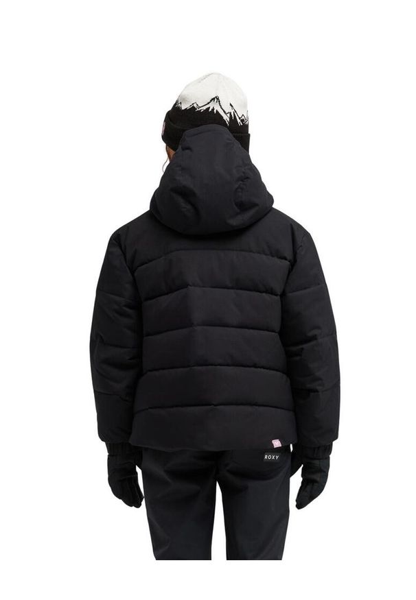 Roxy - Kurtka śniegowa techniczna dla Dziewczynki SNOWYHILL PUFFY. Kolor: czarny. Sezon: zima. Sport: narciarstwo