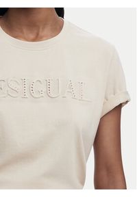 Desigual T-Shirt Brandy 25SWTK17 Écru Regular Fit. Kolor: kremowy. Materiał: bawełna #4