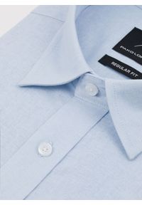 Pako Lorente - PAKO LORENTE – Błękitna koszula z lnu i bawełny. Kolor: czarny, niebieski, biały. Materiał: bawełna, len. Długość rękawa: długi rękaw. Długość: długie. Sezon: wiosna, lato #7