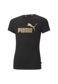 Koszulka Sportowa Puma Ess+ Logo. Kolor: żółty, wielokolorowy, czarny