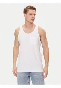 Jack & Jones - Jack&Jones Tank top Tampa Slub 12252180 Biały Standard Fit. Kolor: biały. Materiał: bawełna #1