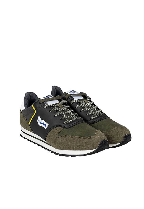 Gas Sneakersy "Alba NBX" | GAM223603 | Alba NBX | Mężczyzna | Khaki. Kolor: brązowy. Materiał: skóra ekologiczna. Wzór: aplikacja