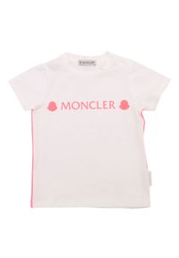 MONCLER KIDS - Biała koszulka z neonowym logo 0-3 lat. Kolor: biały. Materiał: bawełna. Sezon: lato