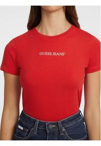 Guess Jeans T-Shirt W4YI01 J1314 Czerwony Slim Fit. Kolor: czerwony. Materiał: bawełna #3