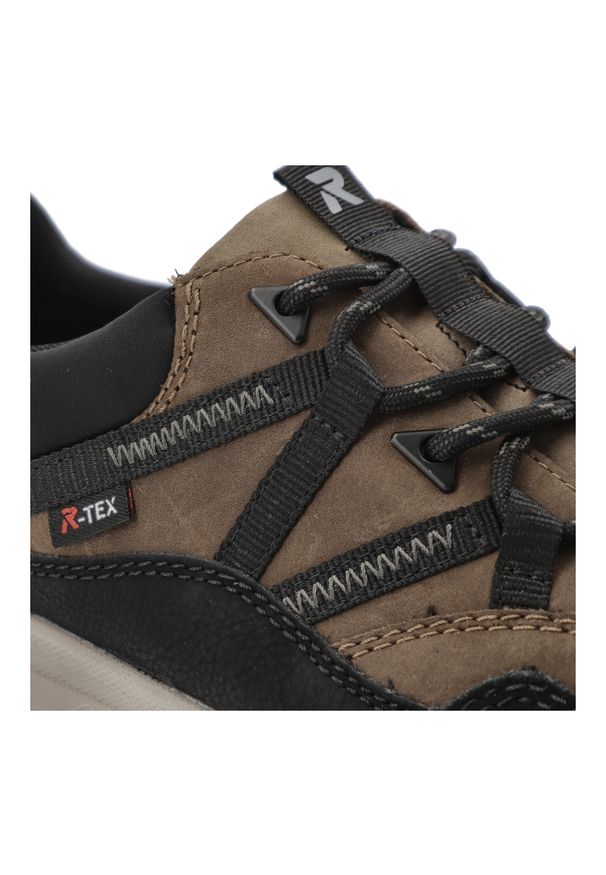 Brązowe Półbuty Rieker Modne Obuwie Męskie. Okazja: na co dzień, na spacer. Kolor: brązowy. Materiał: materiał. Styl: casual, sportowy