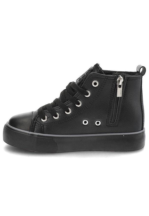 Big-Star - Czarne Sneakersy Big Star Ocieplane Buty Dziecięce. Kolor: czarny. Materiał: skóra ekologiczna, syntetyk, futro. Szerokość cholewki: normalna