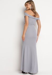 Born2be - Szara Sukienka Maxi na Szerokich Ramiączkach Joconda. Kolor: szary. Długość rękawa: na ramiączkach. Typ sukienki: rozkloszowane. Długość: maxi #6