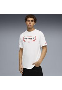Puma - Męska koszulka F1® Essentials z grafiką PUMA. Kolor: biały. Materiał: materiał #2