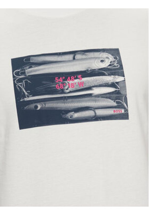 BOSS T-Shirt Dune 50539194 Écru Regular Fit. Materiał: bawełna