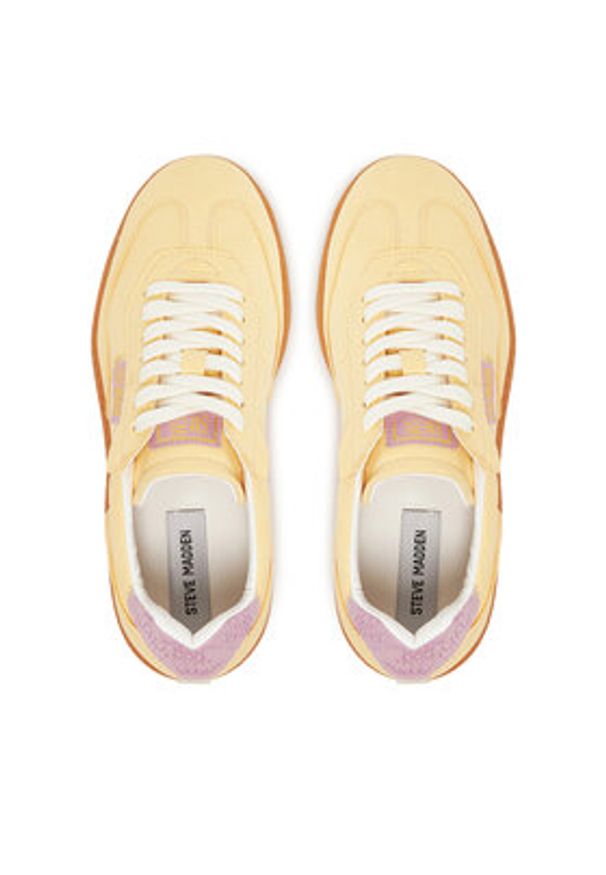 Steve Madden Sneakersy Euphoria SM11003591 Żółty. Kolor: żółty. Materiał: skóra