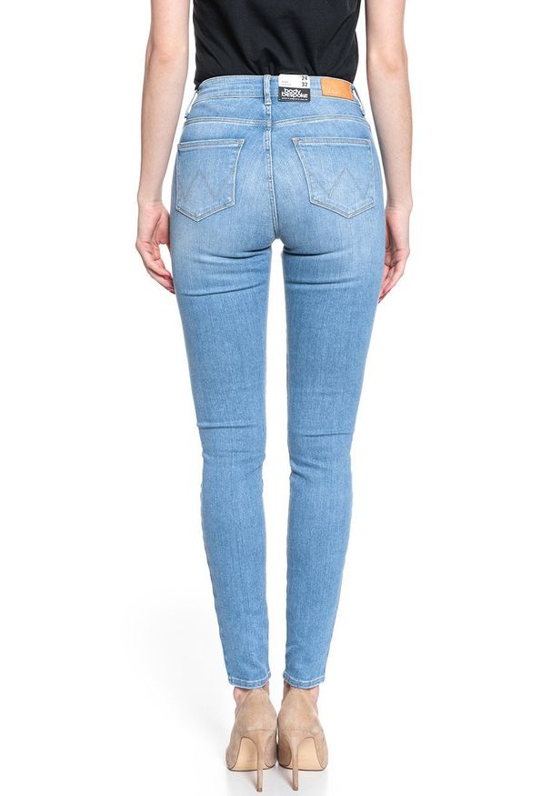 Wrangler - WRANGLER HIGH RISE SKINNY INDIGO BEACHES W27HGU241 112128082. Stan: podwyższony