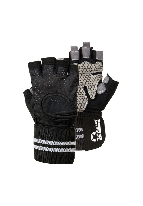 MAJESTIC SPORT - Rękawiczki treningowe Majestic Sport długie. Kolor: szary. Sport: fitness