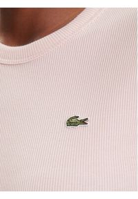 Lacoste T-Shirt TF5538 Różowy Slim Fit. Kolor: różowy. Materiał: bawełna