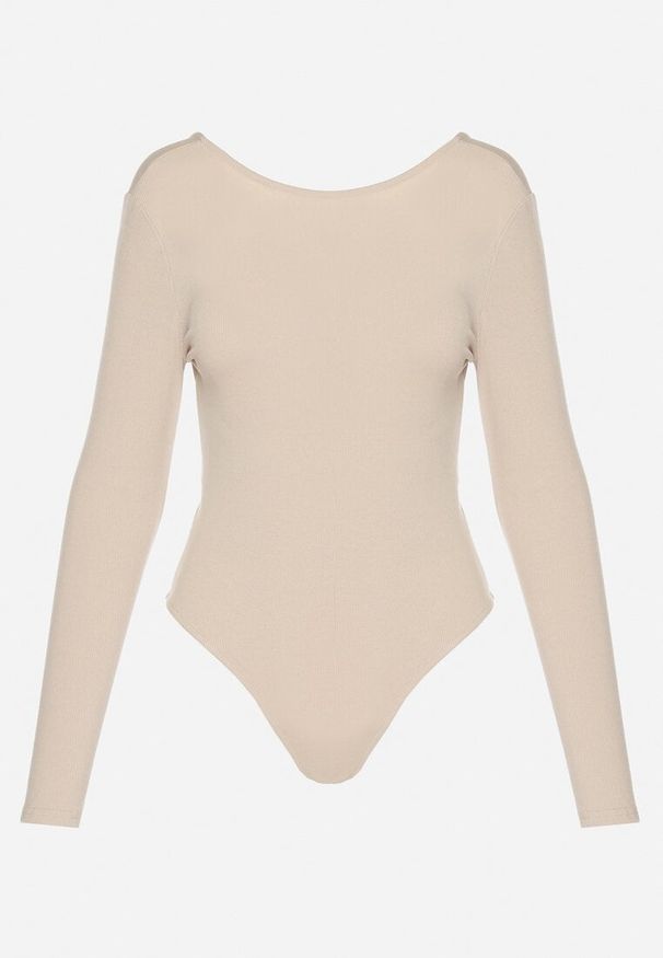 Born2be - Jasnobeżowe Body w Klasycznym Stylu Sadirise. Okazja: na co dzień. Kolor: beżowy. Długość rękawa: długi rękaw. Długość: długie. Styl: klasyczny