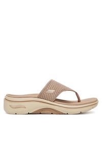 skechers - Skechers Japonki Go Walk Arch Fit 2.0 Sandal-Carrie 140861/TPE Beżowy. Kolor: beżowy. Materiał: materiał #6