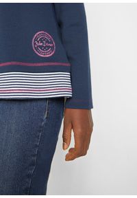 bonprix - T-shirt bawełniany z długim rękawem, w optyce 2 w 1. Kolor: niebieski. Materiał: bawełna. Długość rękawa: długi rękaw. Długość: długie #3