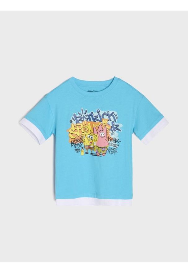 Sinsay - Koszulka SpongeBob - turkusowy. Kolor: turkusowy
