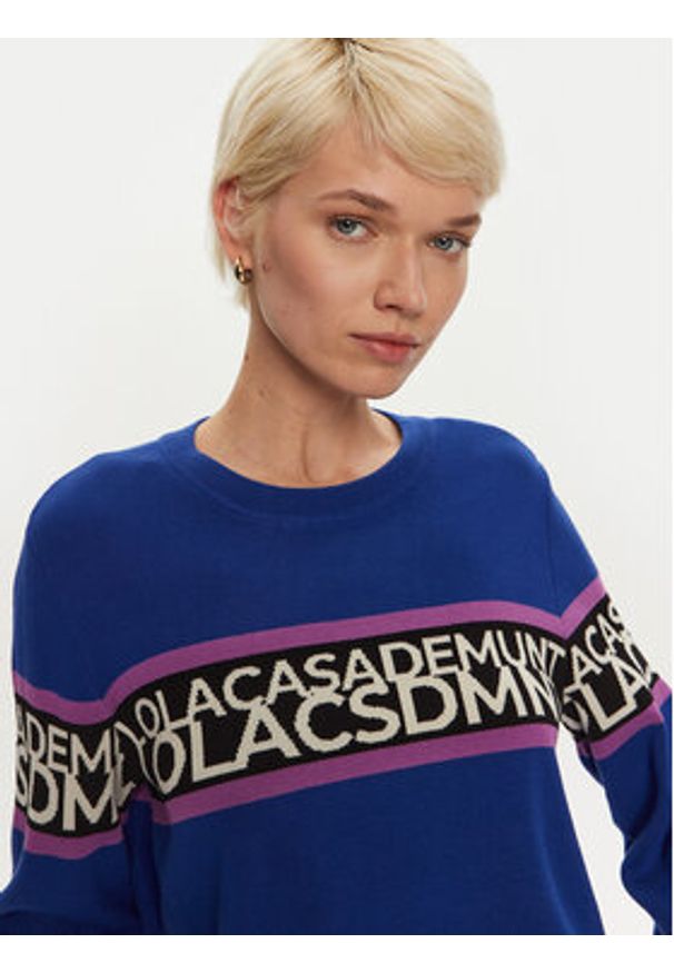 LOLA CASADEMUNT Sweter LF2411020 Niebieski Regular Fit. Kolor: niebieski. Materiał: syntetyk, wiskoza