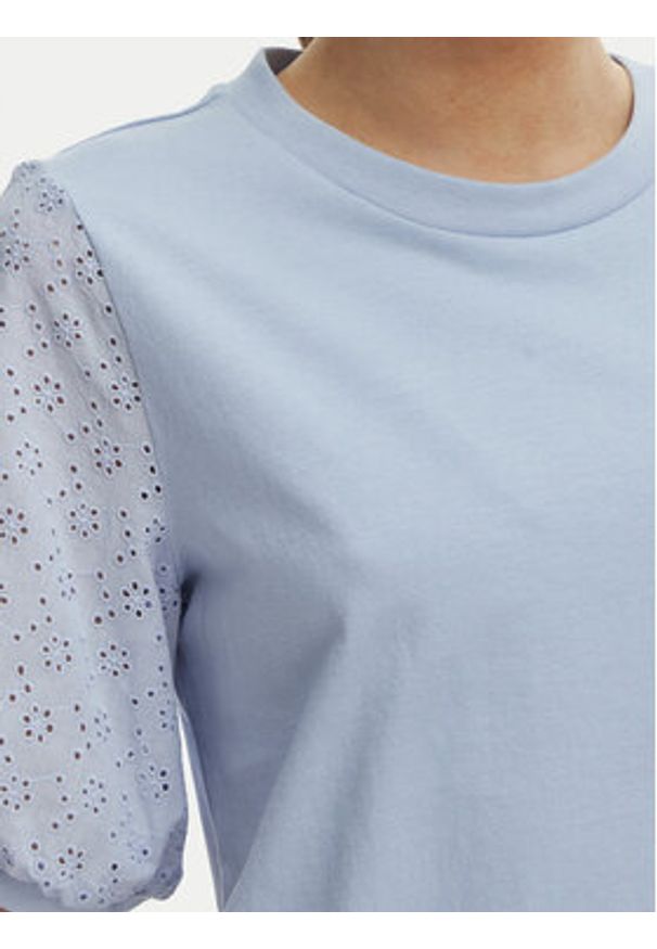 Vero Moda Bluzka Janni 10340706 Błękitny Regular Fit. Kolor: niebieski. Materiał: bawełna