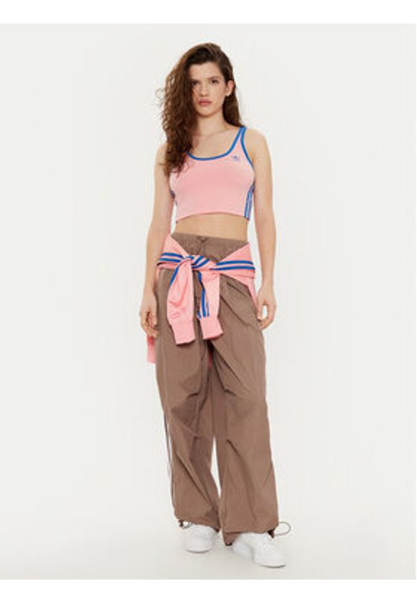 Adidas - adidas Spodnie dresowe 3-Stripes JD3126 Beżowy Loose Fit. Kolor: beżowy. Materiał: syntetyk