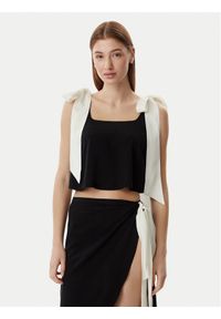 Karl Lagerfeld - KARL LAGERFELD Top B2W46036 Czarny Regular Fit. Typ kołnierza: dekolt w karo. Kolor: czarny. Materiał: wiskoza #1