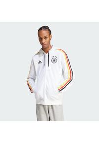 Adidas - Bluza z kapturem Germany DNA Full-Zip. Typ kołnierza: kaptur. Kolor: biały. Materiał: materiał