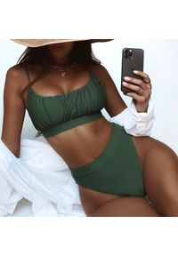 Intica - Strój kąpielowy zabudowany z marszczonym topem na plażę i basen Xochitl. Kolor: czarny. Materiał: tkanina, materiał #5