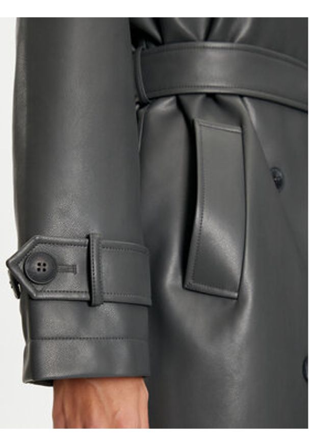Vero Moda Trencz Amalie 10300822 Szary Regular Fit. Kolor: szary. Materiał: skóra