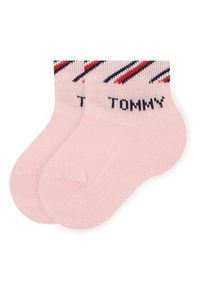 TOMMY HILFIGER - Tommy Hilfiger Zestaw 3 par wysokich skarpet dziecięcych 701220277 Różowy. Kolor: różowy. Materiał: materiał, bawełna #3