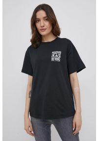 adidas Performance T-shirt bawełniany x Karlie Kloss HB1438 kolor czarny. Okazja: na co dzień. Kolor: czarny. Materiał: bawełna. Wzór: nadruk. Styl: casual