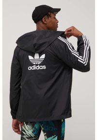 adidas Originals kurtka HB9489 męska kolor czarny przejściowa. Okazja: na co dzień. Kolor: czarny. Materiał: materiał. Styl: casual #3