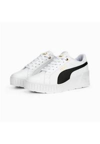 Buty do chodzenia damskie Puma Karmen Wedge. Zapięcie: sznurówki. Kolor: biały. Materiał: materiał, tkanina, syntetyk. Szerokość cholewki: normalna. Sport: turystyka piesza