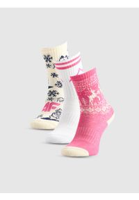 4f - 4F Skarpetki świąteczne długie (3-pack) dziewczęce - multikolor 35-37. Kolor: wielokolorowy. Materiał: bawełna, dzianina #1
