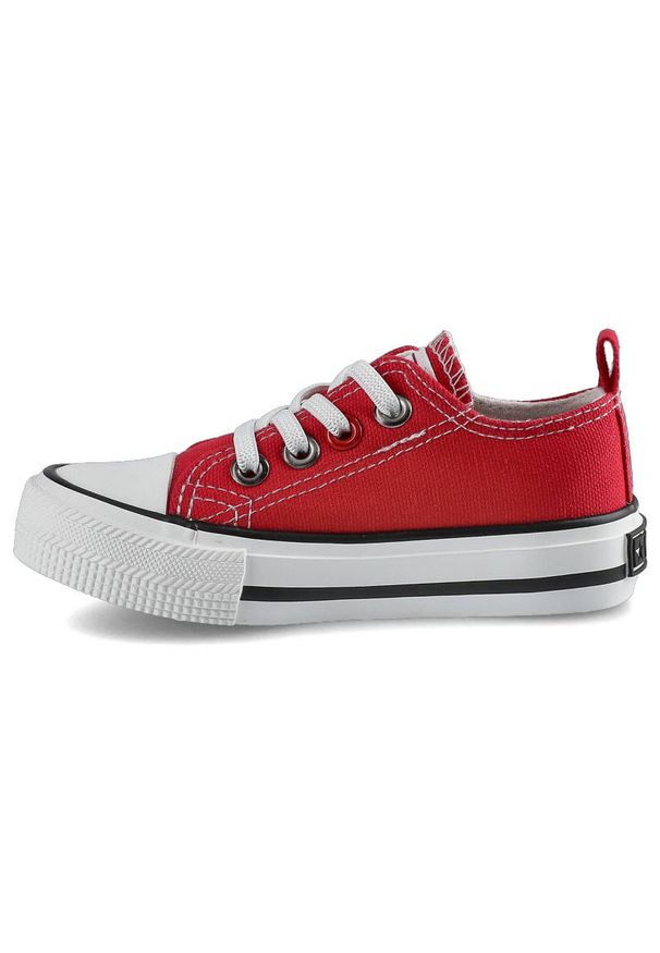 Big-Star - Czerwone Trampki Big Star Dziecięce Wsuwane Buty. Zapięcie: bez zapięcia. Kolor: czerwony. Materiał: materiał, guma. Szerokość cholewki: normalna. Wzór: aplikacja. Sezon: lato