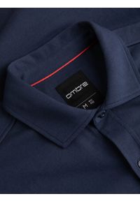 Ombre Clothing - Koszula męska bawełniana REGULAR z dzianiny single jersey - granatowa V2 OM-SHCS-0138 - XXL. Kolor: niebieski. Materiał: bawełna, dzianina, jersey. Wzór: haft, kolorowy #3