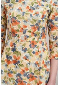 Marie Zélie - Sukienka Asteria Alia brzoskwiniowa. Kolor: pomarańczowy. Materiał: bawełna, materiał, elastan. Wzór: gładki. Typ sukienki: trapezowe. Styl: klasyczny #4