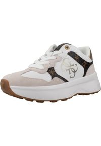 Guess - Kapcie GUESS FLPLUC PEL12 Biały. Kolor: biały. Materiał: tkanina, skóra. Styl: sportowy