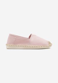Born2be - Różowe Espadryle Ozdobione Plecionką Natimeire. Okazja: na spacer. Kolor: różowy. Wzór: aplikacja. Sezon: lato. Styl: klasyczny