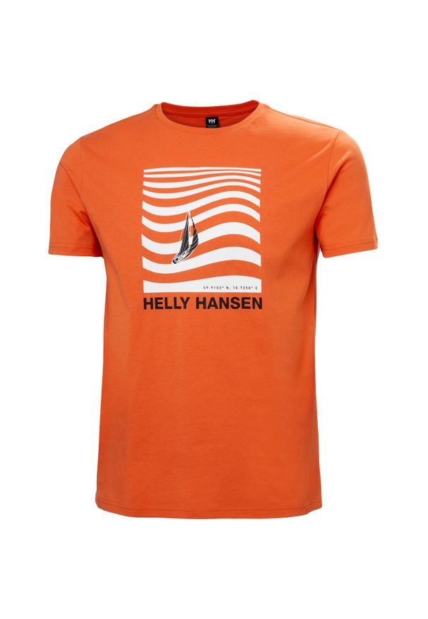 Koszulka Helly Hansen Shoreline 3.0. Kolor: pomarańczowy. Materiał: bawełna