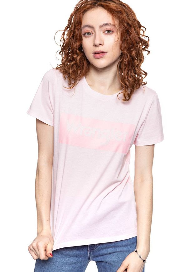 Wrangler - WRANGLER T SHIRT DAMSKI LOGO TEE CRADLE PINK W7P3EVXBJ 112132040