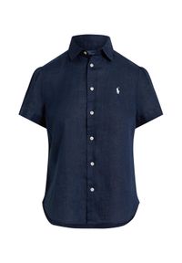 Polo Ralph Lauren Koszula 211973366506 Granatowy Regular Fit. Typ kołnierza: polo. Kolor: niebieski. Materiał: len #1