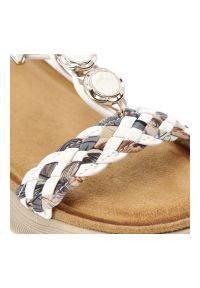 Sandały damskie Artiker, cholewka z materiału elastyczny pasek na pięcie plecione detale, białe, 58C0003. Zapięcie: pasek. Kolor: biały. Materiał: materiał #4