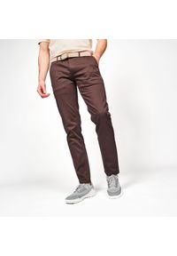 INESIS - Spodnie do golfa chino męskie Inesis MW500 bawełniane. Kolor: brązowy. Materiał: bawełna, elastan, poliester, materiał. Sport: golf