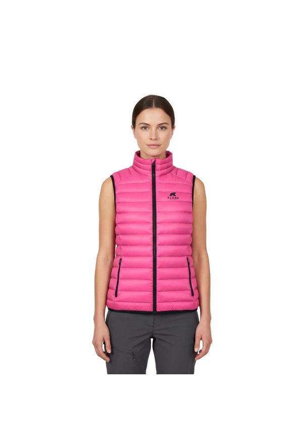 FJORK MERINO - Damska kurtka puchowa bez rękawów Merino Nordend. Kolor: różowy. Materiał: wełna, elastan, puch, poliamid. Długość rękawa: bez rękawów. Sport: turystyka piesza