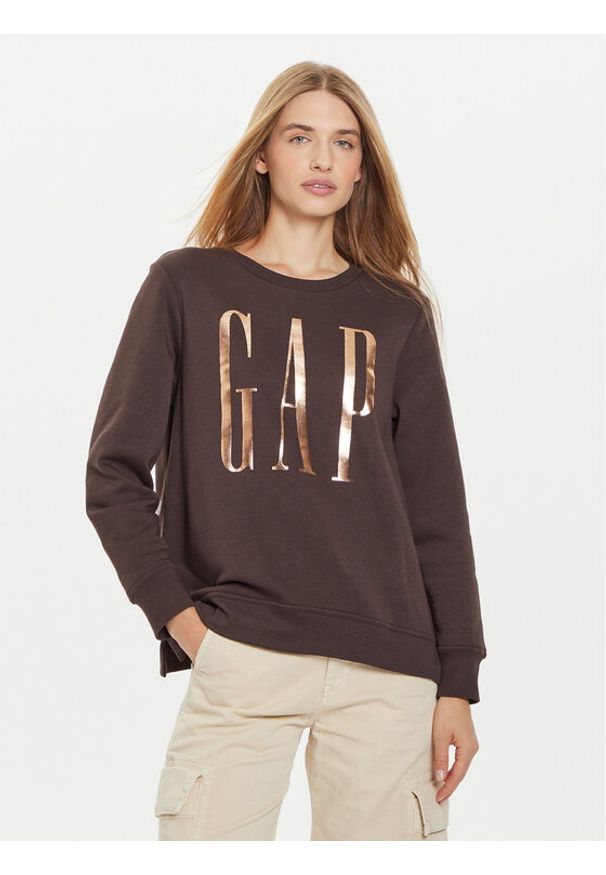 GAP - Gap Bluza 540907-05 Brązowy Relaxed Fit. Kolor: brązowy. Materiał: bawełna, syntetyk