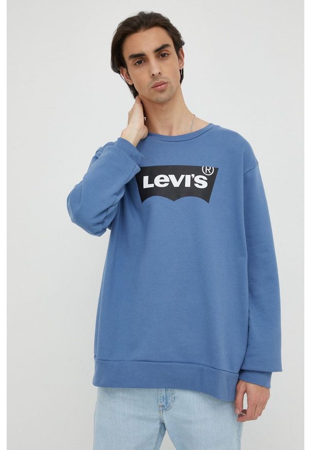 Levi's® - Levi's bluza bawełniana męska z nadrukiem. Okazja: na spotkanie biznesowe, na co dzień. Kolor: niebieski. Materiał: bawełna. Wzór: nadruk. Styl: biznesowy, casual