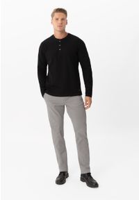 Volcano - Materiałowe spodnie R-MATEO. Okazja: na co dzień. Kolor: szary. Materiał: materiał. Wzór: geometria. Styl: klasyczny, casual, elegancki