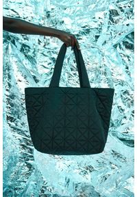 MOODO - Pikowana torba materiałowa czarna. Kolor: czarny. Wzór: geometria. Materiał: pikowane #1