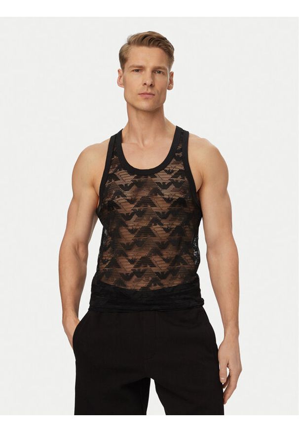 Emporio Armani Tank top EM002156 AF16108 FC039 Czarny Regular Fit. Kolor: czarny. Materiał: syntetyk