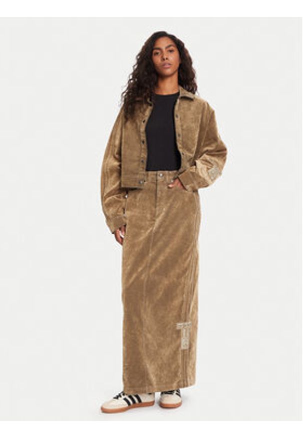 Adidas - adidas Spódnica maxi Adibreak JY2397 Brązowy Regular Fit. Kolor: brązowy. Materiał: bawełna